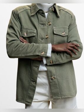 Mango Olive Green Military Field Jacket